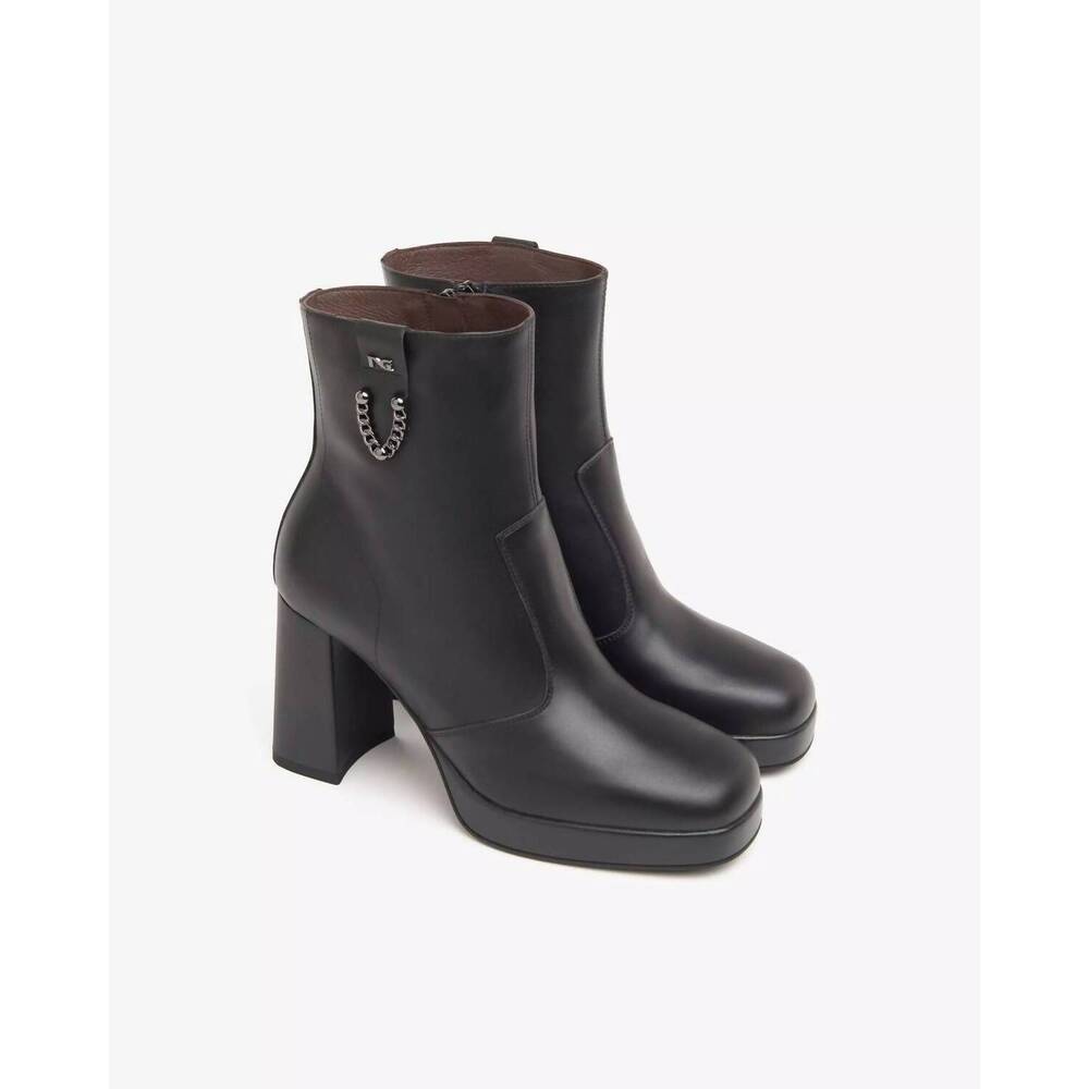 NEW NEROGIARDINI women's chain platform ankle boot shoe in guanto nero